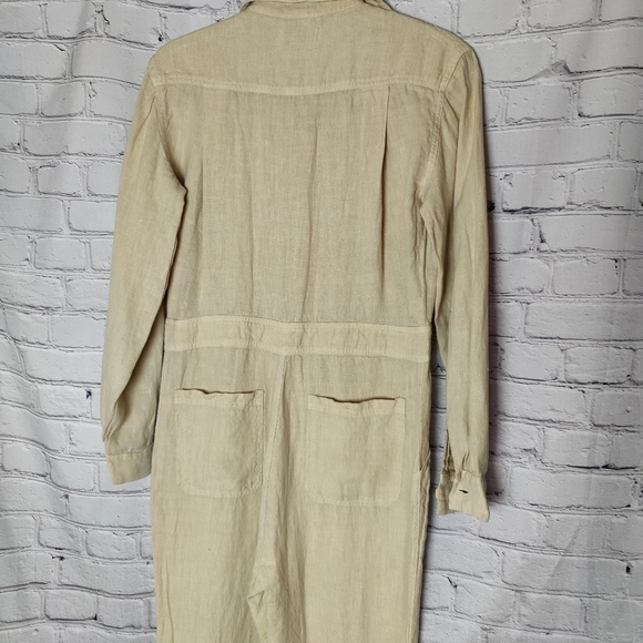 MATE the Label Natural Beige Linen Long Sleeve Jumpsuit Small NWOT $248 - Picture 7 of 10